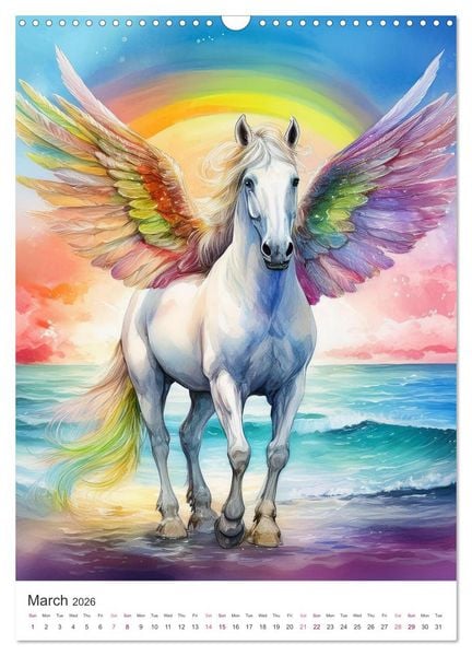 Produktbild: Fantastic horses from myths and legends (Wall Calendar 2026 DIN A3 portrait), CALVENDO 12 Month Wall Calendar