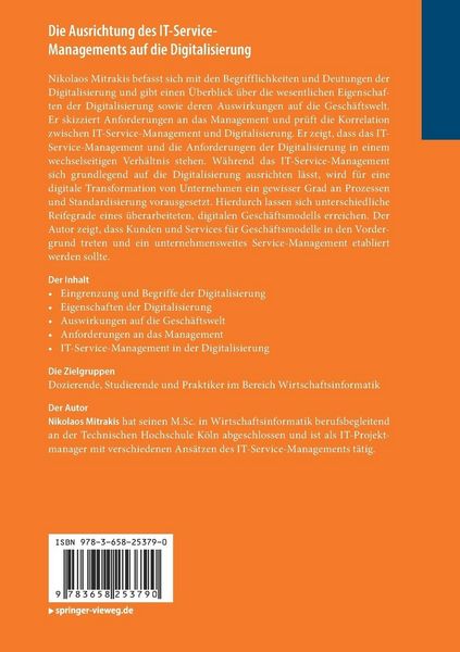 Produktbild: Die Ausrichtung des IT-Service-Managements auf die Digitalisierung