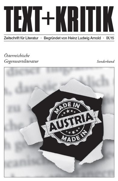 Produktbild: TEXT+KRITIK Sonderband - &Ouml;sterreichische Gegenwartsliteratur
