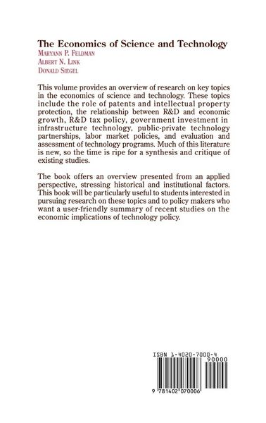 Produktbild: The Economics of Science and Technology