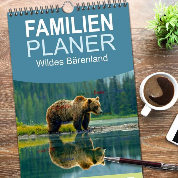 Produktbild: Familienplaner 2026 - Wildes B&auml;renland mit 5 Spalten (Wandkalender, 21 x 45 cm) CALVENDO