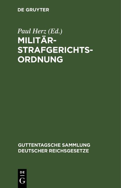 Produktbild: Milit&auml;rstrafgerichtsordnung