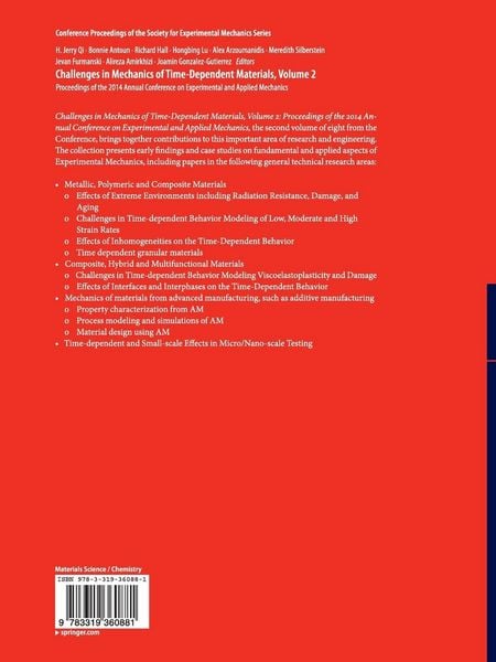 Produktbild: Challenges in Mechanics of Time-Dependent Materials, Volume 2