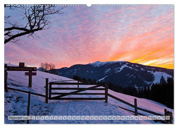 Produktbild: Alpengl&uuml;hen in den Bergen im Salzburger Land (hochwertiger Premium Wandkalender 2026 DIN A2 quer), Kunstdruck in Hochglanz
