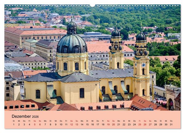 Produktbild: M&uuml;nchen - Unterwegs in der bayrischen Landeshauptstadt (hochwertiger Premium Wandkalender 2026 DIN A2 quer), Kunstdruck in Hochglanz
