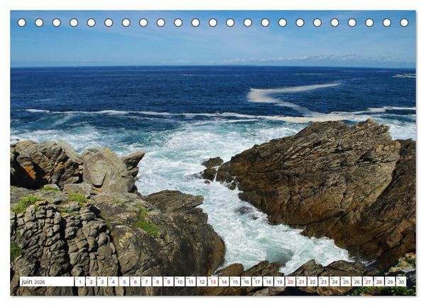 Produktbild: Quiberon C&ocirc;t&eacute; sauvage (Calendrier de bureau 2026 DIN A5 vertical), CALVENDO calendrier mensuel