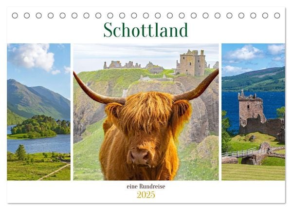 Schottland - eine Rundreise (Tischkalender 2025 DIN A5 quer), CALVENDO Monatskalender