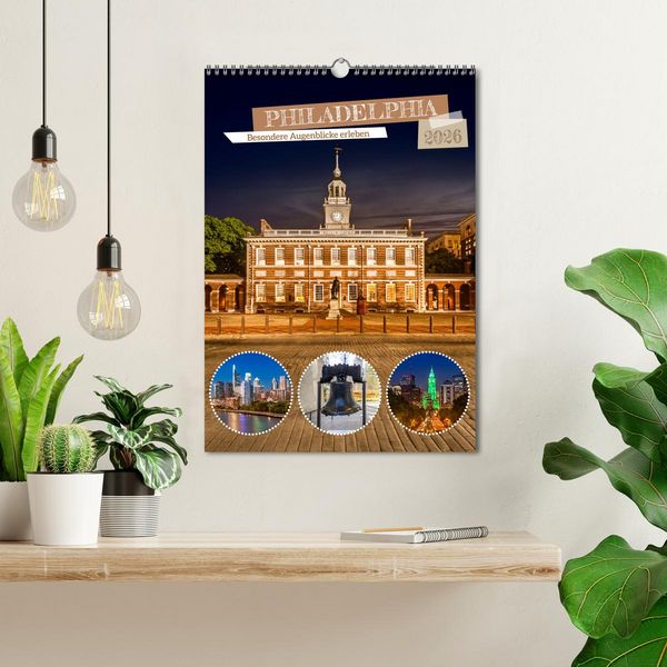 Produktbild: PHILADELPHIA Besondere Augenblicke erleben (Wandkalender 2026 DIN A3 hoch), CALVENDO Monatskalender