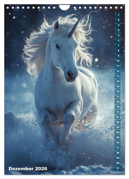 Produktbild: M&auml;rchenhafte Einhornreise - Ein Jahr voller Magie (Wandkalender 2026 DIN A4 hoch), CALVENDO Monatskalender