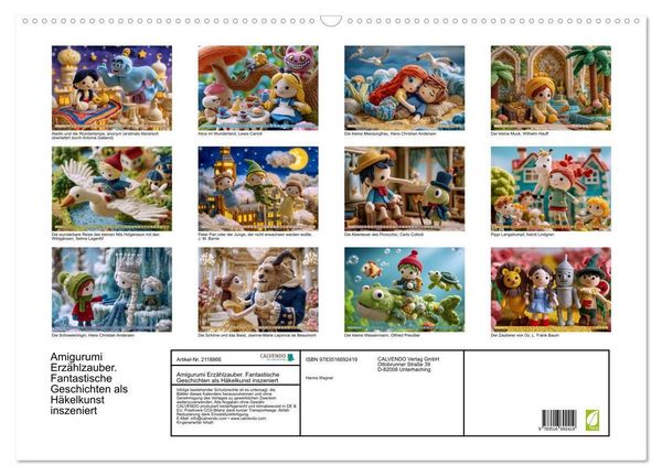 Produktbild: Amigurumi Erz&auml;hlzauber. Fantastische Geschichten als H&auml;kelkunst inszeniert (Wandkalender 2026 DIN A2 quer), CALVENDO Monatskalender
