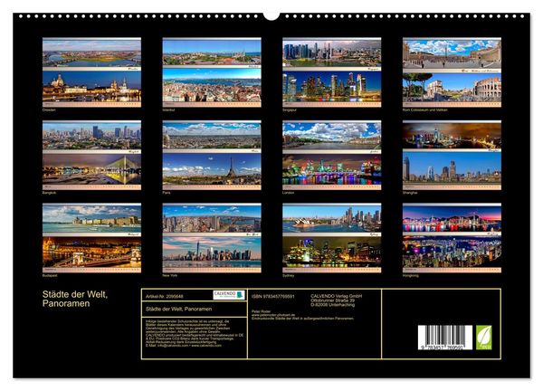Produktbild: St&auml;dte der Welt, Panoramen (hochwertiger Premium Wandkalender 2026 DIN A2 quer), Kunstdruck in Hochglanz
