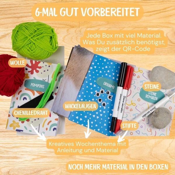 Produktbild: Die Ferien-Bastelbox: Hurra, es sind Ferien! Der ultimative Kreativspaß für jede Ferienwoche