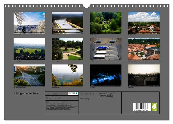 Produktbild: Erlangen von oben (Wandkalender 2026 DIN A3 quer), CALVENDO Monatskalender