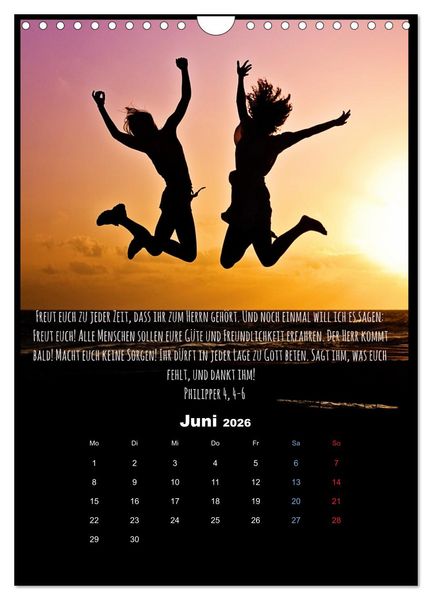 Produktbild: Der Bibelkalender - mit Gottes Wort durchs Jahr (Wandkalender 2026 DIN A4 hoch), CALVENDO Monatskalender