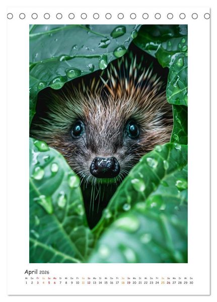Produktbild: Lustige kleine Igel (Tischkalender 2026 DIN A5 hoch), CALVENDO Monatskalender