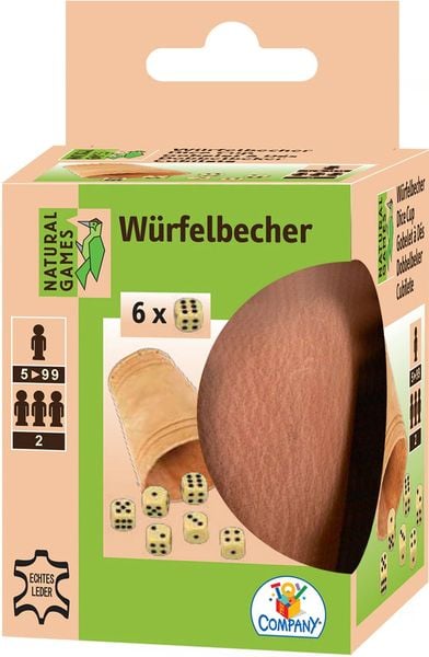Produktbild: Classic Games Lederw&uuml;rfelbecher mit 6 W&uuml;rfeln