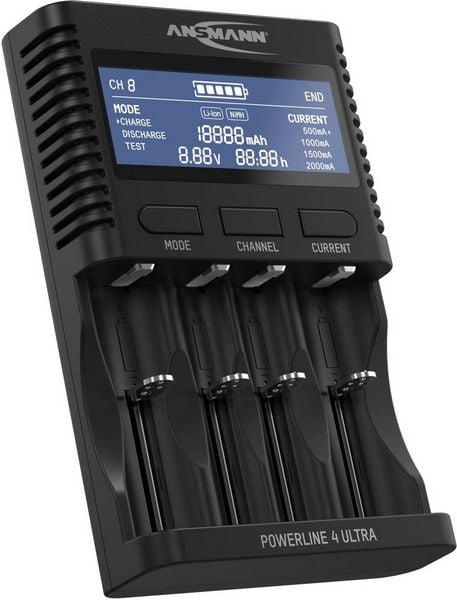 Ansmann Powerline 4 Ultra Rundzellen-Ladegerät NiCd, NiMH, LiIon Micro (AAA), Mignon (AA), Baby , Mono (D), 10340, 10350