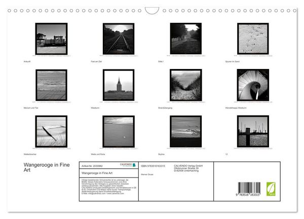 Produktbild: Wangerooge in Fine Art (Wandkalender 2026 DIN A3 quer), CALVENDO Monatskalender