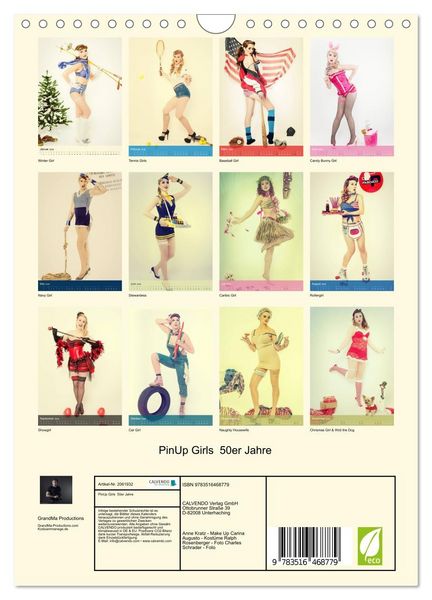 Produktbild: PinUp Girls 50er Jahre (Wandkalender 2026 DIN A4 hoch), CALVENDO Monatskalender