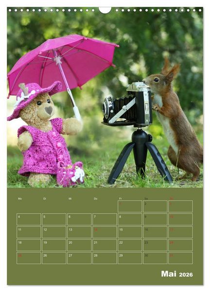 Produktbild: Eichh&ouml;rnchen - Abenteuer mit Freund Teddy (Wandkalender 2026 DIN A3 hoch), CALVENDO Monatskalender