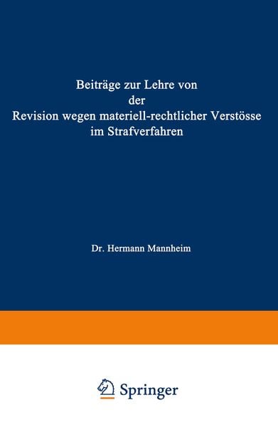 Produktbild: Beitr&auml;ge zur Lehre von der Revision Wegen Materiellrechtlicher Verst&ouml;sse im Strafverfahren