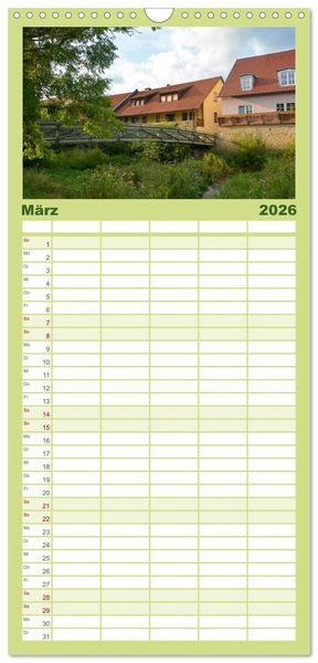 Produktbild: Familienplaner 2026 - In und um Ostheim vor der Rh&ouml;n mit 5 Spalten (Wandkalender, 21 x 45 cm) CALVENDO