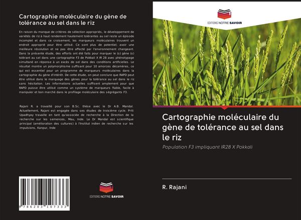 Produktbild: Cartographie mol&eacute;culaire du g&egrave;ne de tol&eacute;rance au sel dans le riz