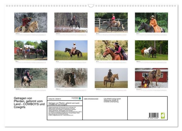 Produktbild: Getragen von Pferden, geformt vom Land - COWBOYS und Cowgirls (Wandkalender 2027 DIN A2 quer), CALVENDO Monatskalender