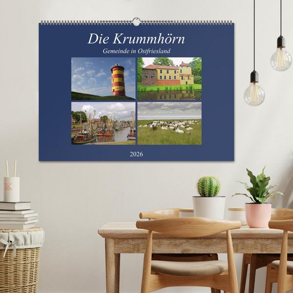 Produktbild: Die Krummh&ouml;rn Gemeinde in Ostfriesland (Wandkalender 2026 DIN A2 quer), CALVENDO Monatskalender