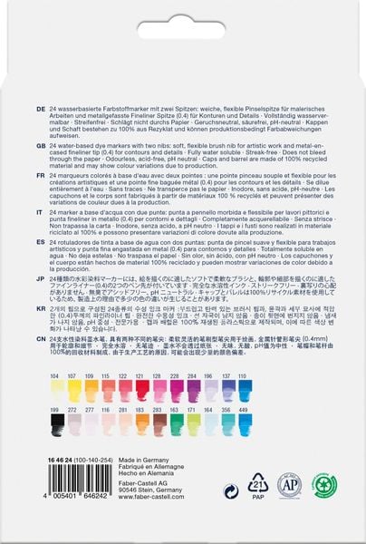 Produktbild: Faber-Castell Tuschestift Dual Marker Goldfaber Aqua, 24er Set