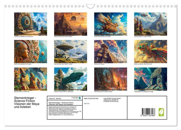 Produktbild: Sternenkrieger - Science Fiction Visionen der Maya und Azteken (Wandkalender 2026 DIN A3 quer), CALVENDO Monatskalender