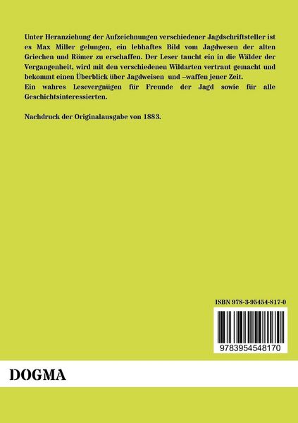 Produktbild: Das Jagdwesen der alten Griechen und R&ouml;mer
