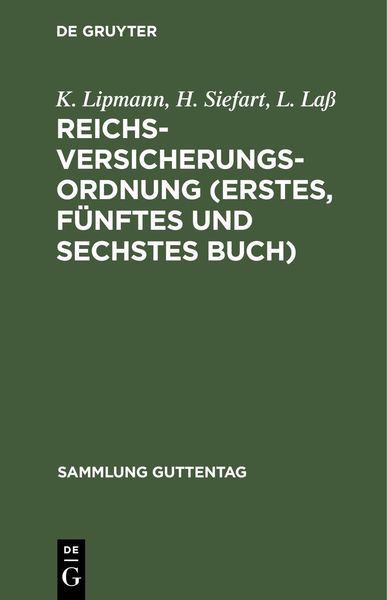Produktbild: Reichsversicherungsordnung (Erstes, f&uuml;nftes und sechstes Buch)