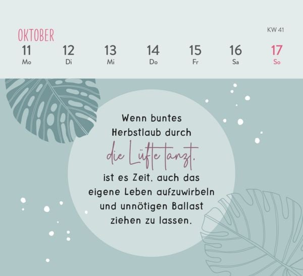 Produktbild: Mini-Wochenkalender 2027: Einatmen. Ausatmen. Sein.