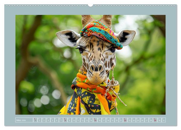 Produktbild: Giraffen-Trend. Hals und Stil (hochwertiger Premium Wandkalender 2026 DIN A2 quer), Kunstdruck in Hochglanz