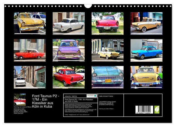 Produktbild: Ford Taunus P2 - 17M - Ein Klassiker aus K&ouml;ln in Kuba (Wandkalender 2026 DIN A3 quer), CALVENDO Monatskalender