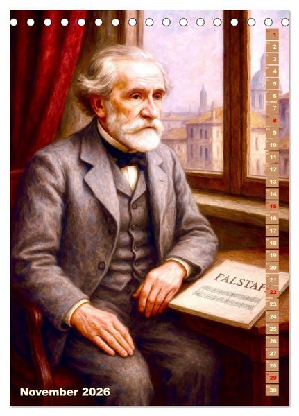 Produktbild: Giuseppe Verdi (Tischkalender 2026 DIN A5 hoch), CALVENDO Monatskalender