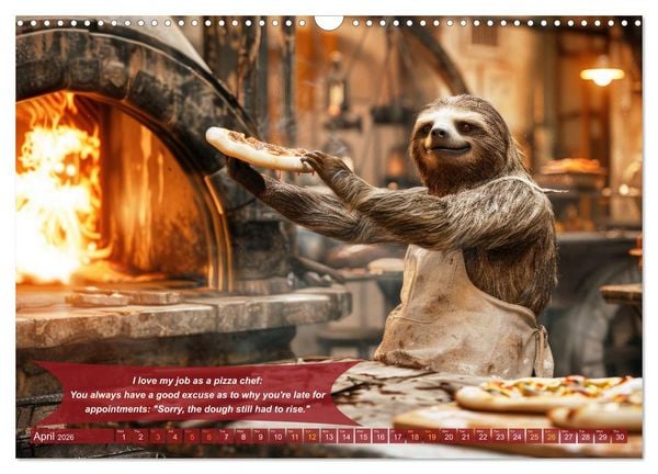 Produktbild: Funny charming animals as pizza chef (Wall Calendar 2026 DIN A3 landscape), CALVENDO 12 Month Wall Calendar