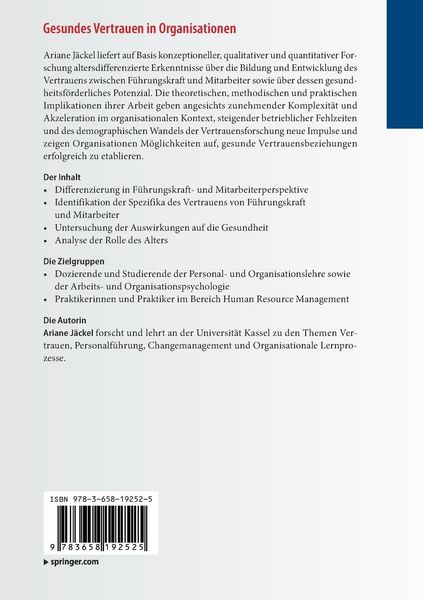 Produktbild: Gesundes Vertrauen in Organisationen