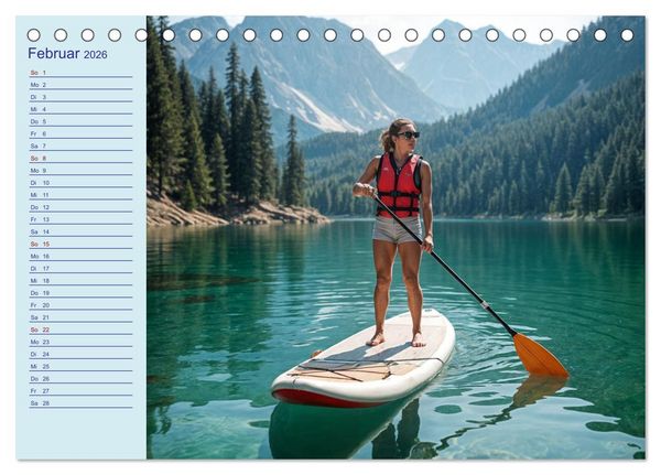 Produktbild: KI Aqua-Emotionen - Ein Jahr voller Wassersport (Tischkalender 2026 DIN A5 quer), CALVENDO Monatskalender