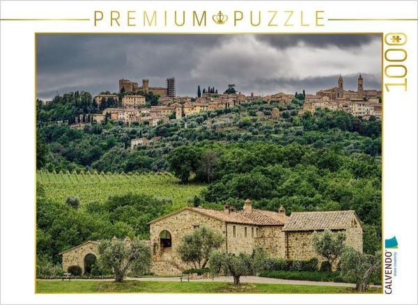 CALVENDO Puzzle Blick auf Montalcino - Heimat des Brunello | 1000 Teile Lege-Größe 64x48cm Foto-Puzzle für glückliche Stunden