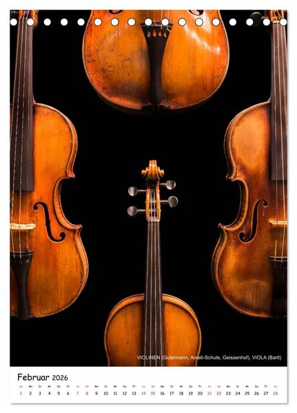 Produktbild: Historische Musikinstrumente (Tischkalender 2026 DIN A5 hoch), CALVENDO Monatskalender
