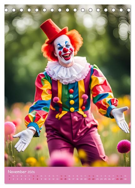 Produktbild: KI Clowns Mit Leichtigkeit das Leben genie&szlig;en (Tischkalender 2026 DIN A5 hoch), CALVENDO Monatskalender
