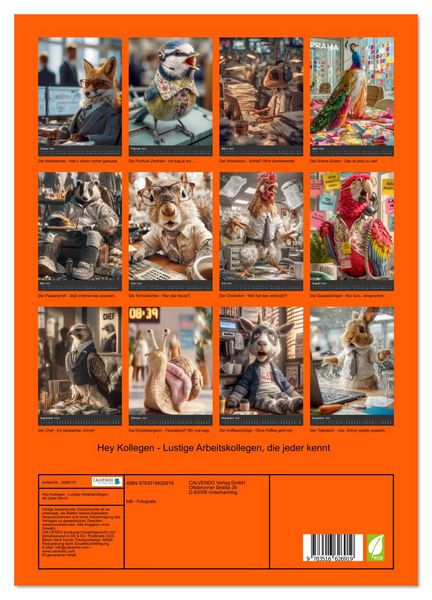 Produktbild: Hey Kollegen - Lustige Arbeitskollegen, die jeder kennt (hochwertiger Premium Wandkalender 2026 DIN A2 hoch), Kunstdruck in Hochglanz