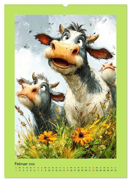 Produktbild: Gl&uuml;ckliche Tiere. Ein lieblicher Kinderkalender (Wandkalender 2026 DIN A2 hoch), CALVENDO Monatskalender