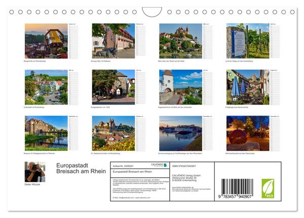 Produktbild: Europastadt Breisach am Rhein (Wandkalender 2026 DIN A4 quer), CALVENDO Monatskalender