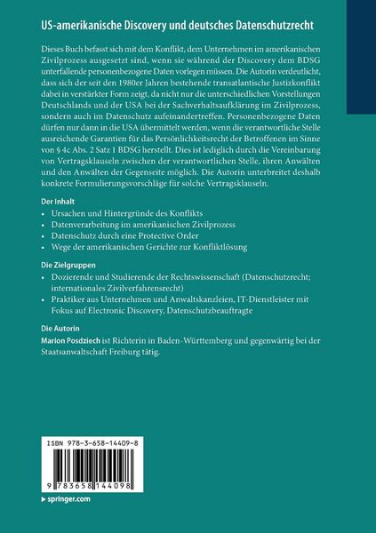 Produktbild: US-amerikanische Discovery und deutsches Datenschutzrecht
