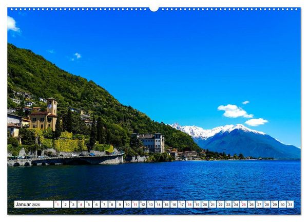 Produktbild: Bezaubernder Comer See (hochwertiger Premium Wandkalender 2026 DIN A2 quer), Kunstdruck in Hochglanz