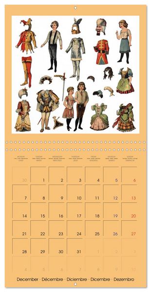 Produktbild: CHARMING OLD PAPER DOLLS (Wall Calendar 2026 12 &times; 12 Inch) CALVENDO 12 Month Wall Calendar