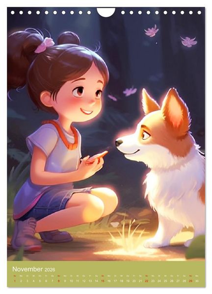 Produktbild: Ein Jahr voller Liebe. Manga-M&auml;dchen und ihre treuen Gef&auml;hrten (Wandkalender 2026 DIN A4 hoch), CALVENDO Monatskalender
